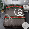 Gucci Brown Blue Red Bedding Sets Duvet Cover Sheet Cover Pillow Cases Luxury Bedroom Sets 2022