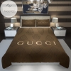 Gucci Brown Italian Luxury Brand Inspired 3D Personalized Customized Bedding Sets Duvet Cover Bedroom Sets Bedset 2022