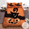 Halloween On Jack O Lantern Head Black Cat Animal 289 Bedding Set 2022