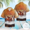 Herd Of Horses 3d Hawaiian Shirt For Men With Vibrant Colors And Textures