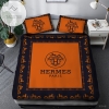 Hermes Classic Carrot Yellow Bedding Sets Duvet Cover Luxury Brand Bedroom Sets H3 2022