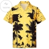High Quality Coconut Beach Black And Yellow Full Hawaiian Aloha Shirts