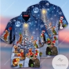 High Quality Cute Cat Under Snowy Christmas Tree Authentic Hawaiian Shirt 2022s