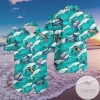 High Quality Funny Blue Shark On Wave Summer Vibe Tropical Hawaiian Aloha Shirts 258h