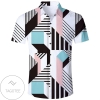 High Quality Mens Hawaiian Short Sleeve Shirts Geometric Stripes