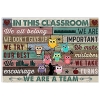 In This Class We All Belong We Don't Give Up We Are Important Owls Poster