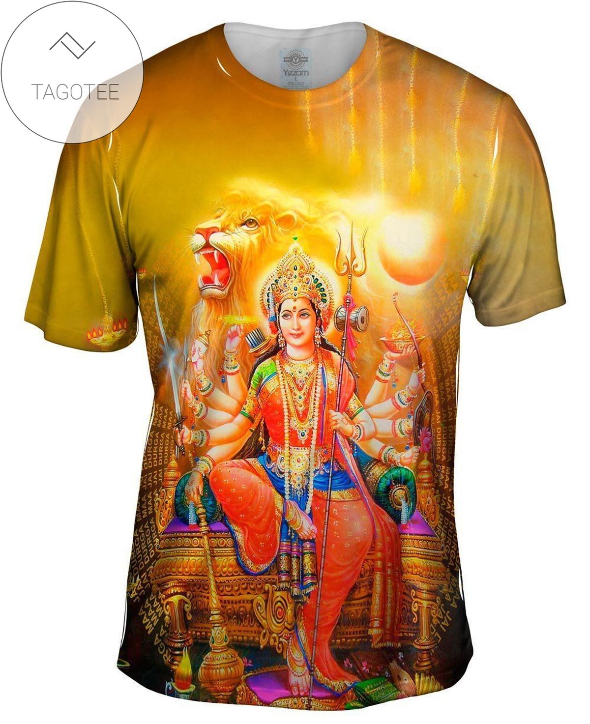 India – The Great Lion Durga Mens All Over Print T-shirt