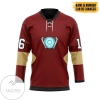 Iron Man Custom Name Custom Number Hockey Jersey