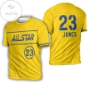 Lebron James Lakers 2021 All-star Western Conference Gold Jersey Inspired 3d All Over Print T-shirt