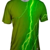 Lightning Storm Green Yellow Mens All Over Print T-shirt