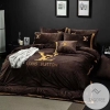 Louis Vuiton Brown Yellow 3 Bedding Sets Duvet Cover Sheet Cover Pillow Cases Luxury Bedroom Sets 2022
