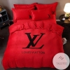 Louis Vuiton Red Bedding Sets Duvet Cover Sheet Cover Pillow Cases Luxury Bedroom Sets 2022
