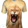 Mad Roar Lion Face Mens All Over Print T-shirt
