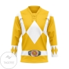 Mighty Morphin Yellow Power Rangers Custom Hockey Jersey