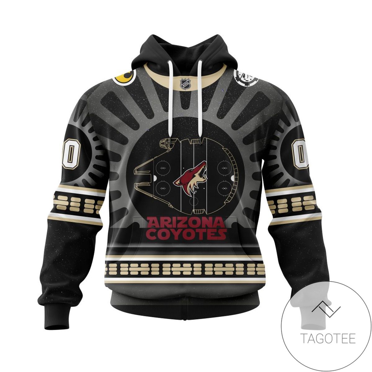 NHL Arizona Coyotes Star Wars May The 4th Be With You Black Version Personalized Jersey Hoodie T-shirt Jacket