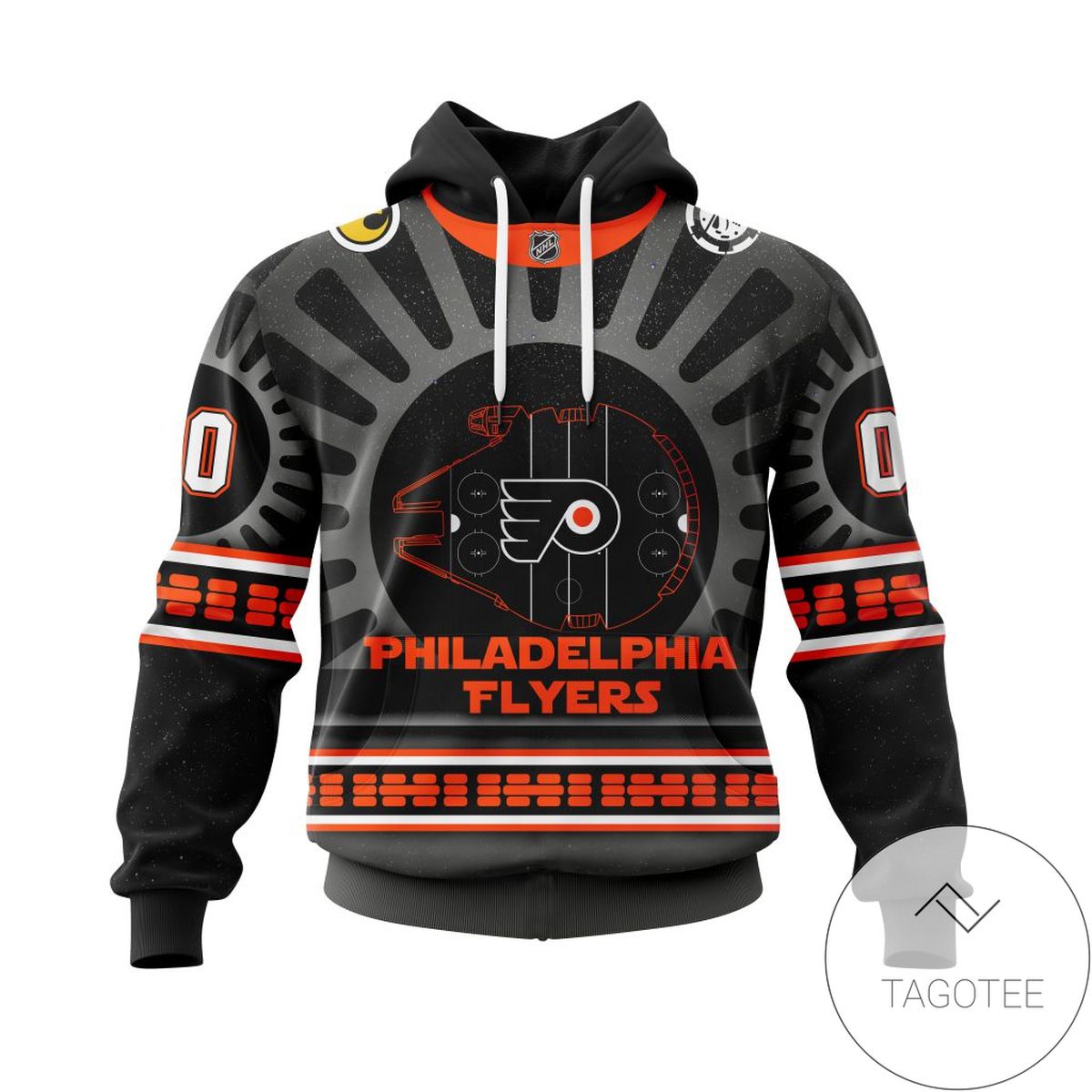 NHL Philadelphia Flyers Star Wars May The 4th Be With You Black Version Personalized Jersey Hoodie T-shirt Jacket