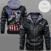 New England Patriots Proud American Flag Leather Jacket Zip Hoodie