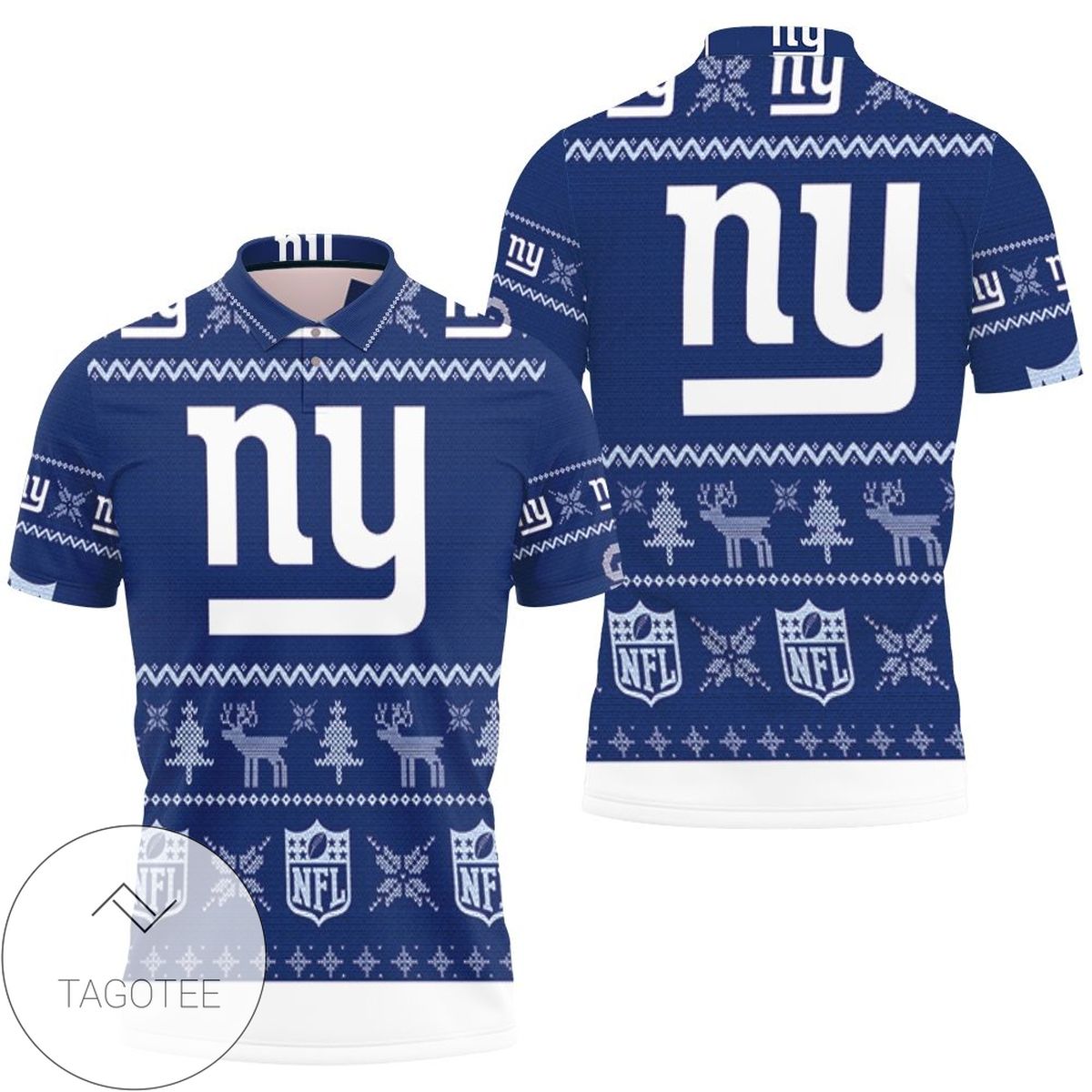 New York Giants Ugly Sweatshirt Christmas 3d All Over Print Polo Shirt