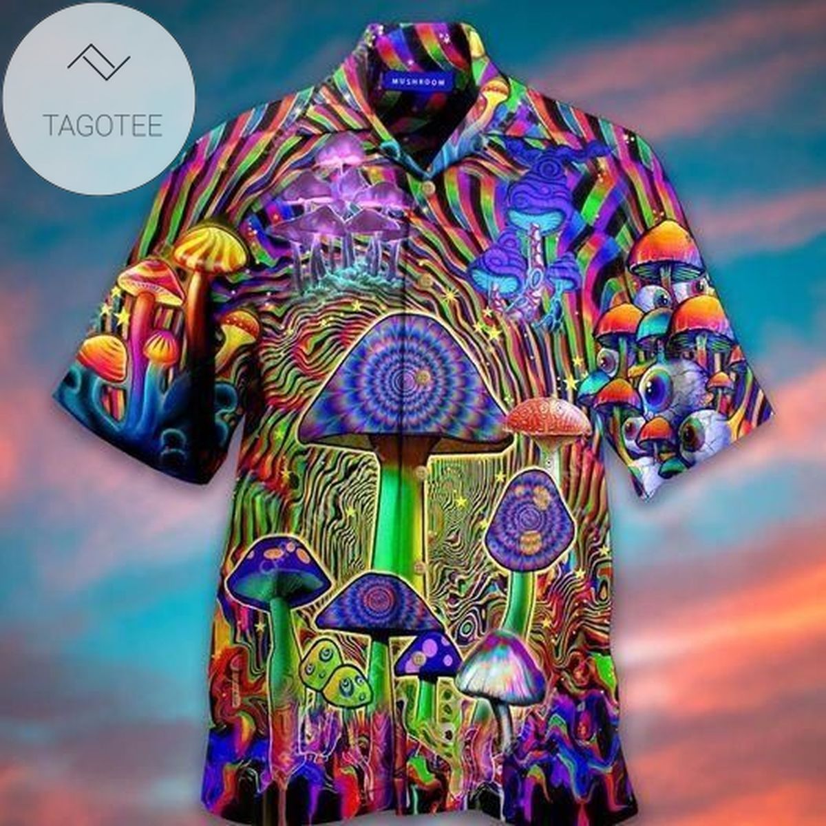 Order Colorful Hippie Mushroom Hawaiian Aloha Shirts