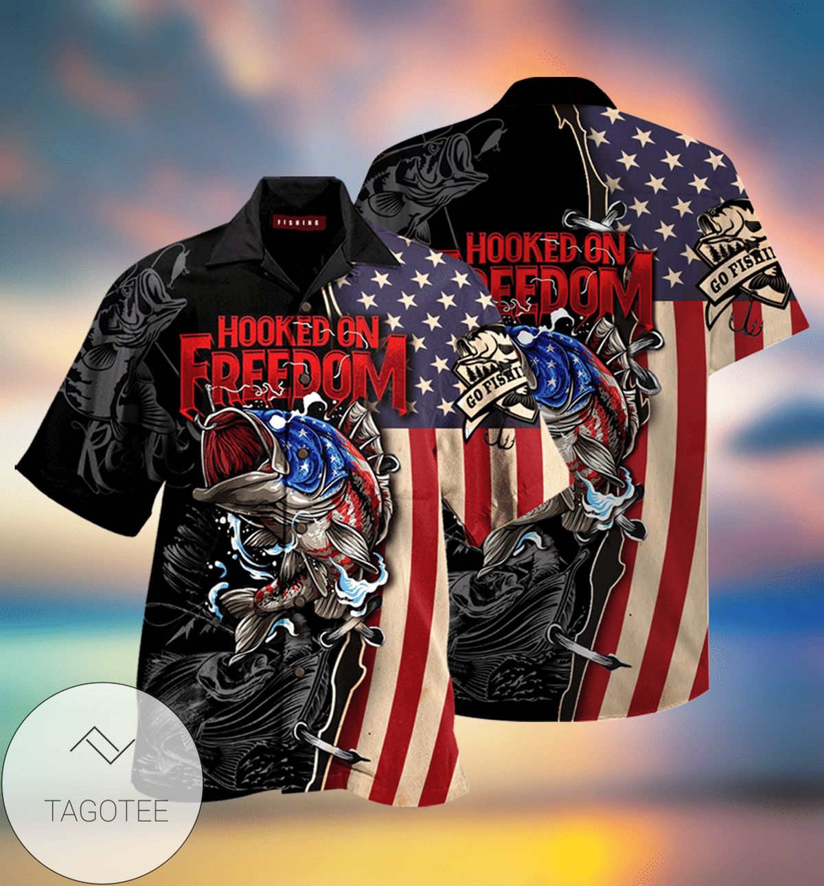 Order Hooked On Freedom Fishing Hawaiian Shirt