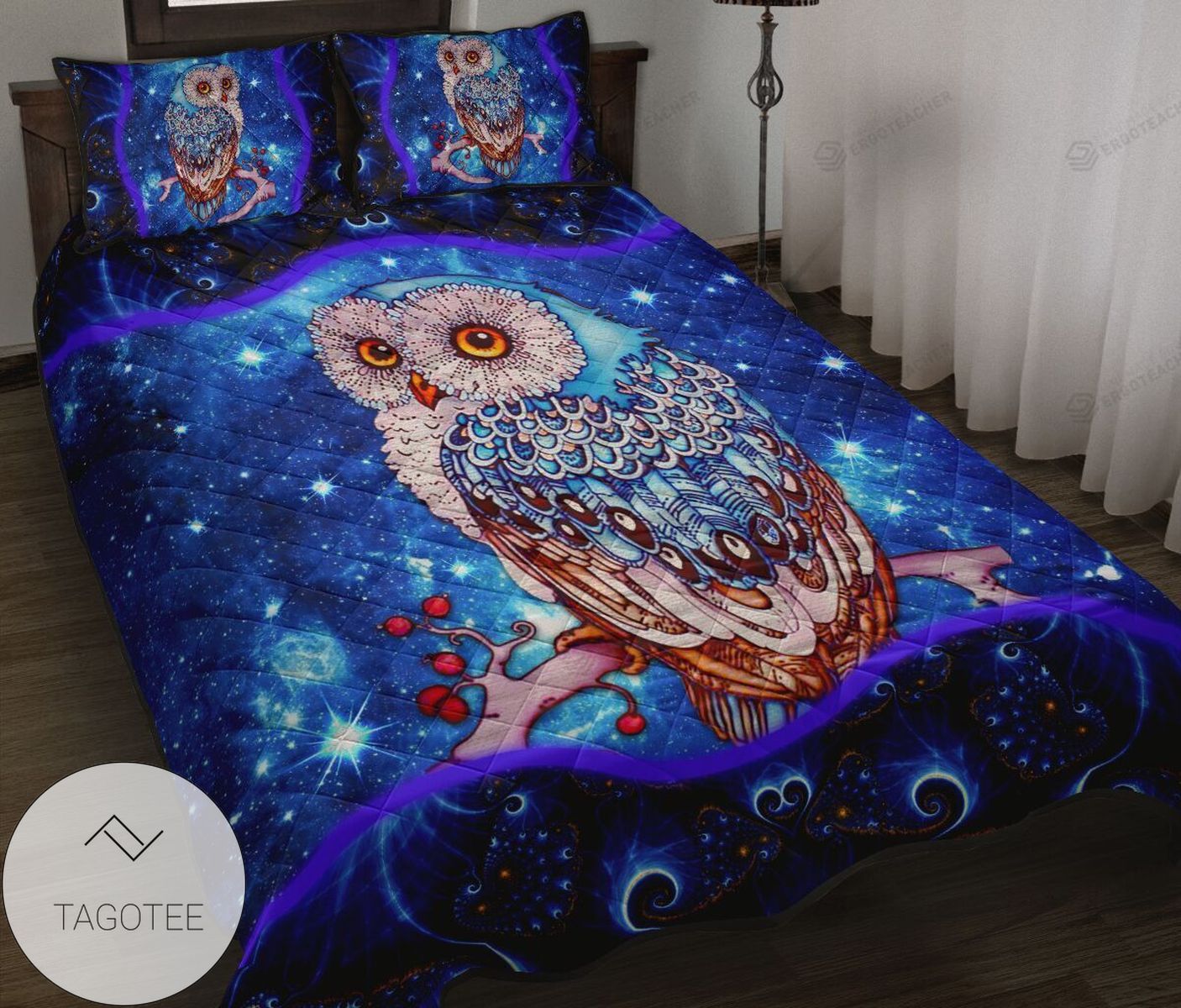 Owl Quilt Bed Sheets Spread Comforter Duvet Cover Bedding Sets 2022