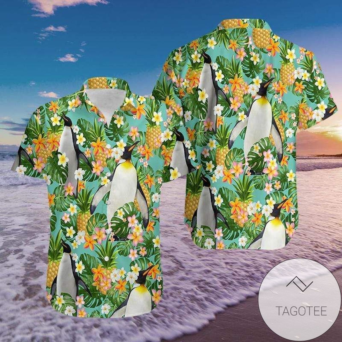 Penguin With Pineapple Tropical Summer Authentic Hawaiian Shirt 2022s