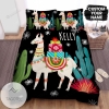Personalized Beautiful Llama Carrying Christmas Gifts Painting Bed Sheets Spread Comforter Duvet Cover Bedding Sets 2022