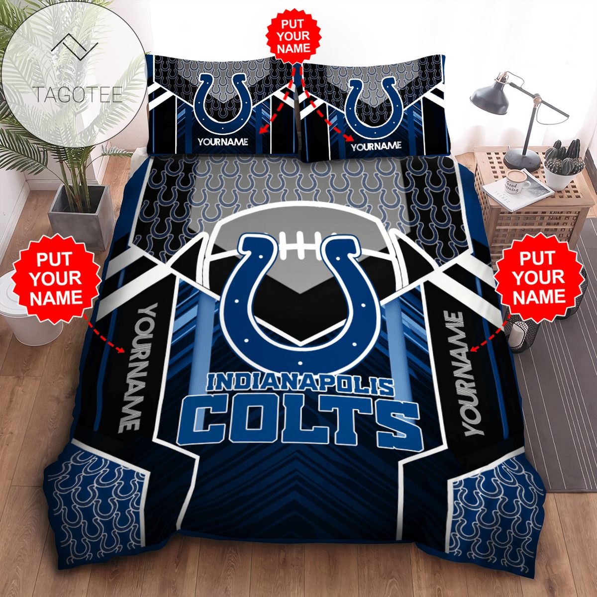 Personalized Indianapolis Colts Bedding Sets Duvet Cover Luxury Brand Bedroom Sets IC1 2022