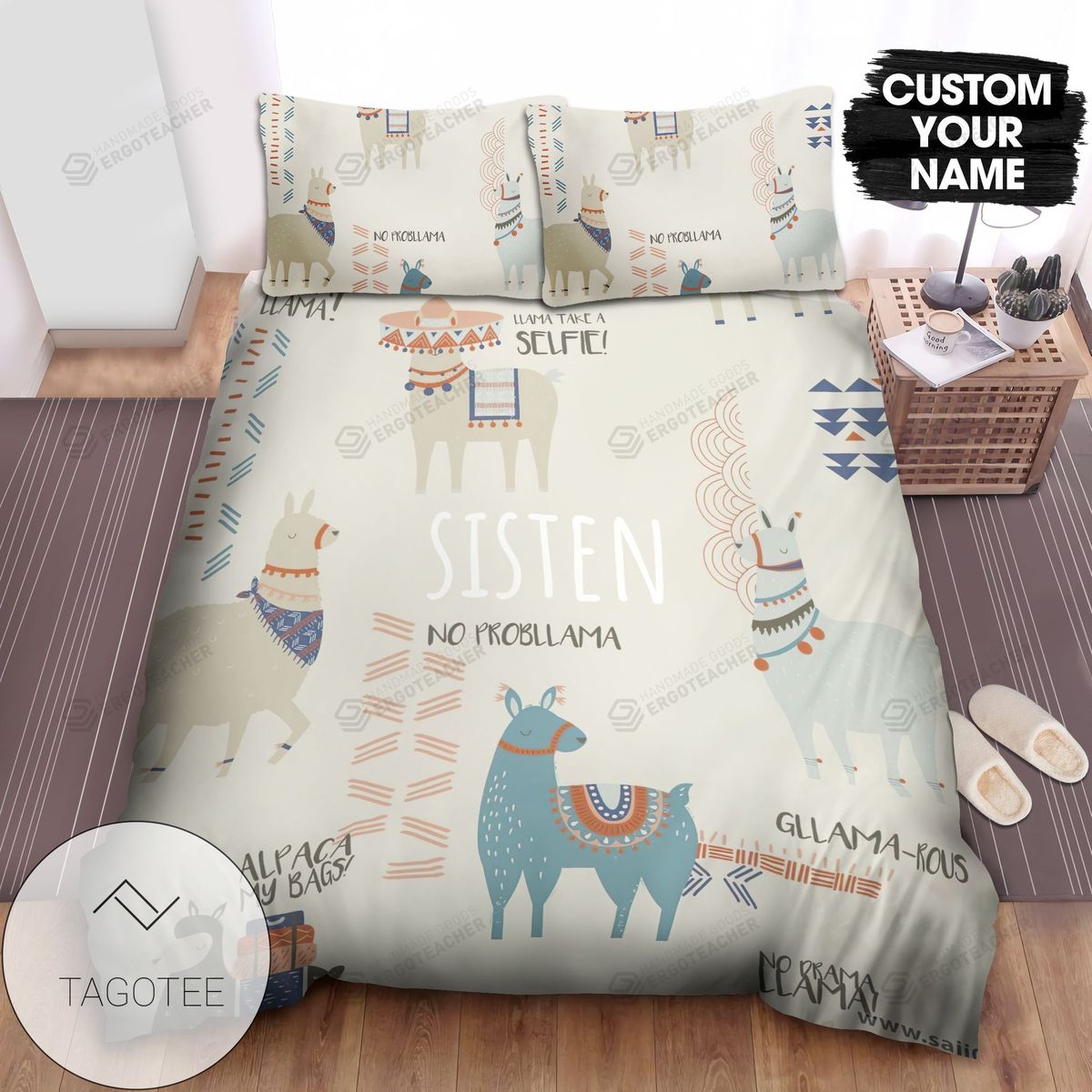 Personalized Llamas Funny Quotes Digital Illustration Pattern Bed Sheets Spread Comforter Duvet Cover Bedding Sets 2022