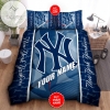 Personalized New York Yankees Bedding Sets Duvet Cover Luxury Brand Bedroom Sets NYY8 2022
