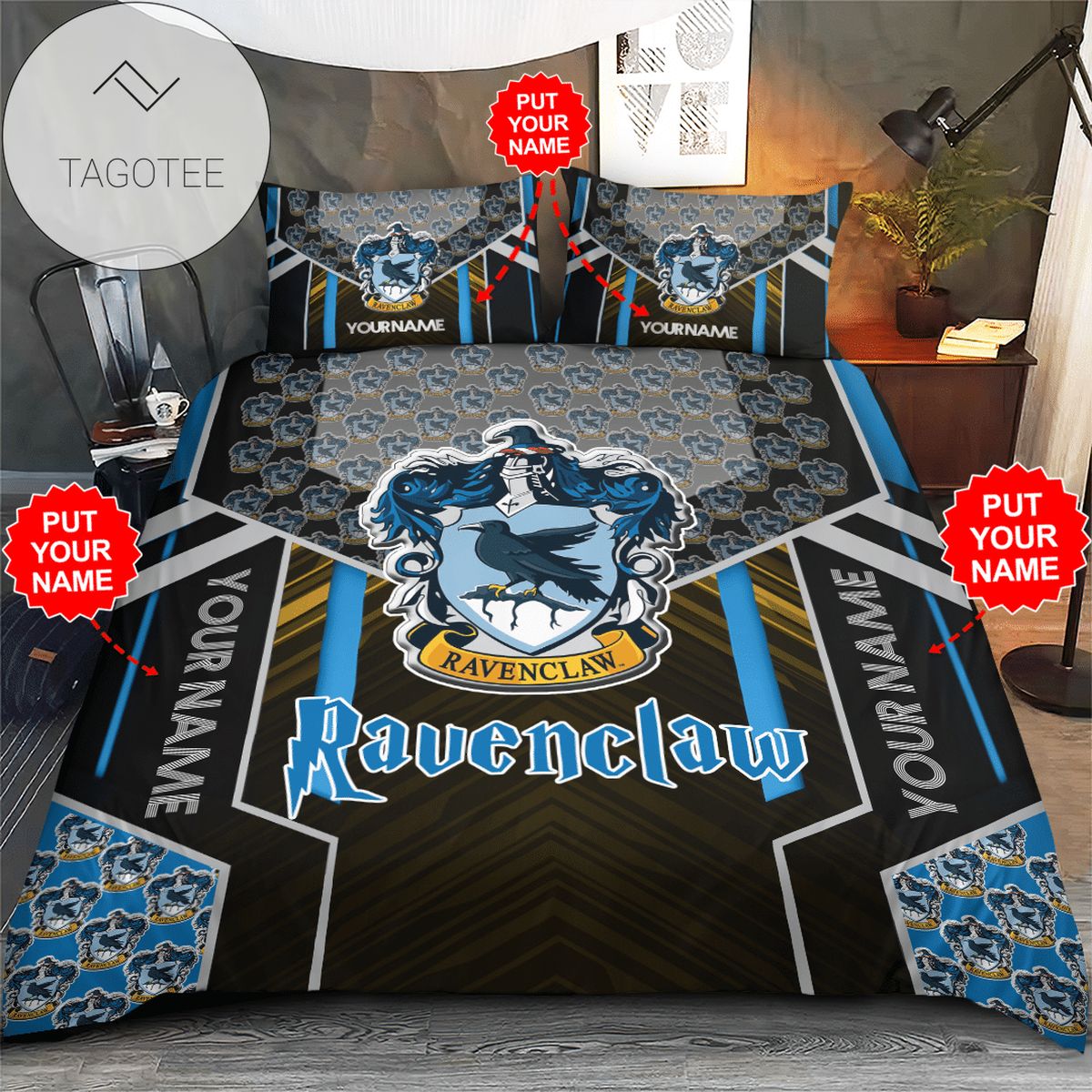 Personalized Ravenclaw Bedding Sets Duvet Cover Luxury Brand Bedroom Sets RAV1 2022