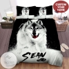 Personalized Running Snow Wild Wolf Image Bed Sheets Spread Comforter Duvet Cover Bedding Sets 2022