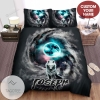 Personalized Wolf Spirit And The Earth Watercolor Artwork Bed Sheets Spread Comforter Duvet Cover Bedding Sets 2022