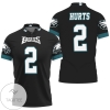 Philadelphia Eagles Jalen Hurts 2 Nfl Black Jersey Inspired Style All Over Print Polo Shirt