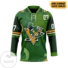 Pittsburgh Penguins NHL 2022 St Patrick Day Custom Name Custom Number Hockey Jersey