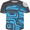 Rageon Blue On Black Two Eagle Drummer All Over Print T-shirt