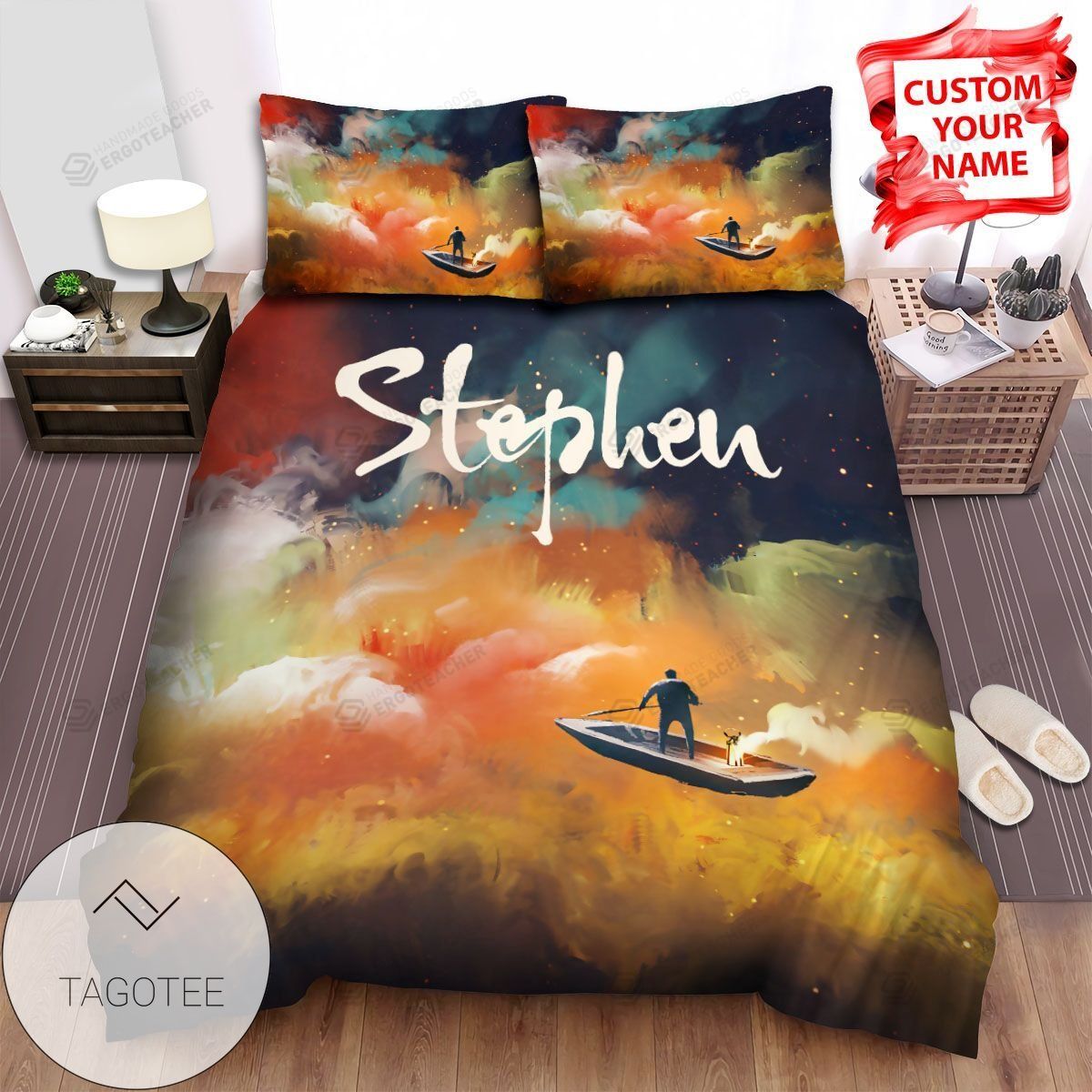 Rowing In Space Art Bed Sheets Spread Comforter Duvet Cover Bedding Sets 2022