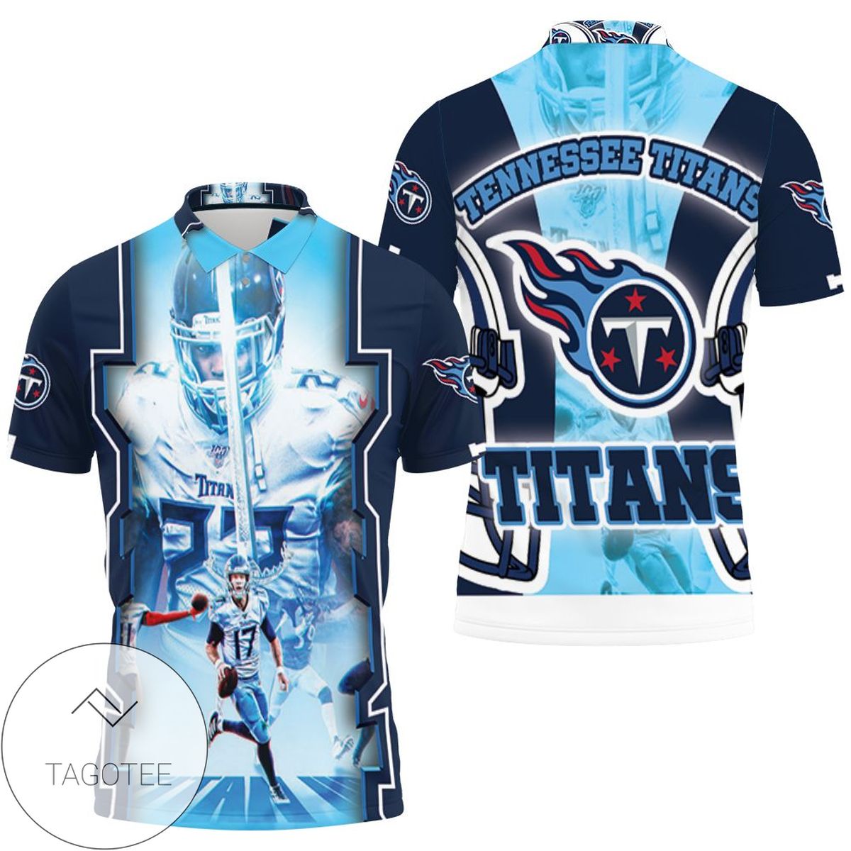 Ryan Tannehill #17 Tennessee Titans Afc South Champions Super Bowl 2021 All Over Print Polo Shirt