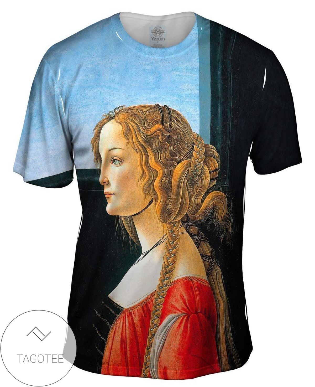 Sandro Botticelli - Portrait Of Simonetta Vespucci (1476) Mens All Over Print T-shirt