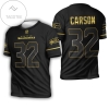Seattle Seahawks Chris Carson #32 Nfl American Football Team Black Golden Edition 3d Designed Allover Gift For Seattle Fans 3d All Over Print T-shirt
