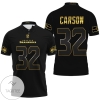 Seattle Seahawks Chris Carson #32 Nfl American Football Team Black Golden Edition 3d Designed Allover Gift For Seattle Fans All Over Print Polo Shirt
