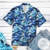 Shark Blue Ocean 3d Hawaiian Shirt For Men With Vibrant Colors And Textures