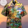 Shop Amazing Colorful Dinosaurs In Jurassic World Hawaiian Aloha Shirts