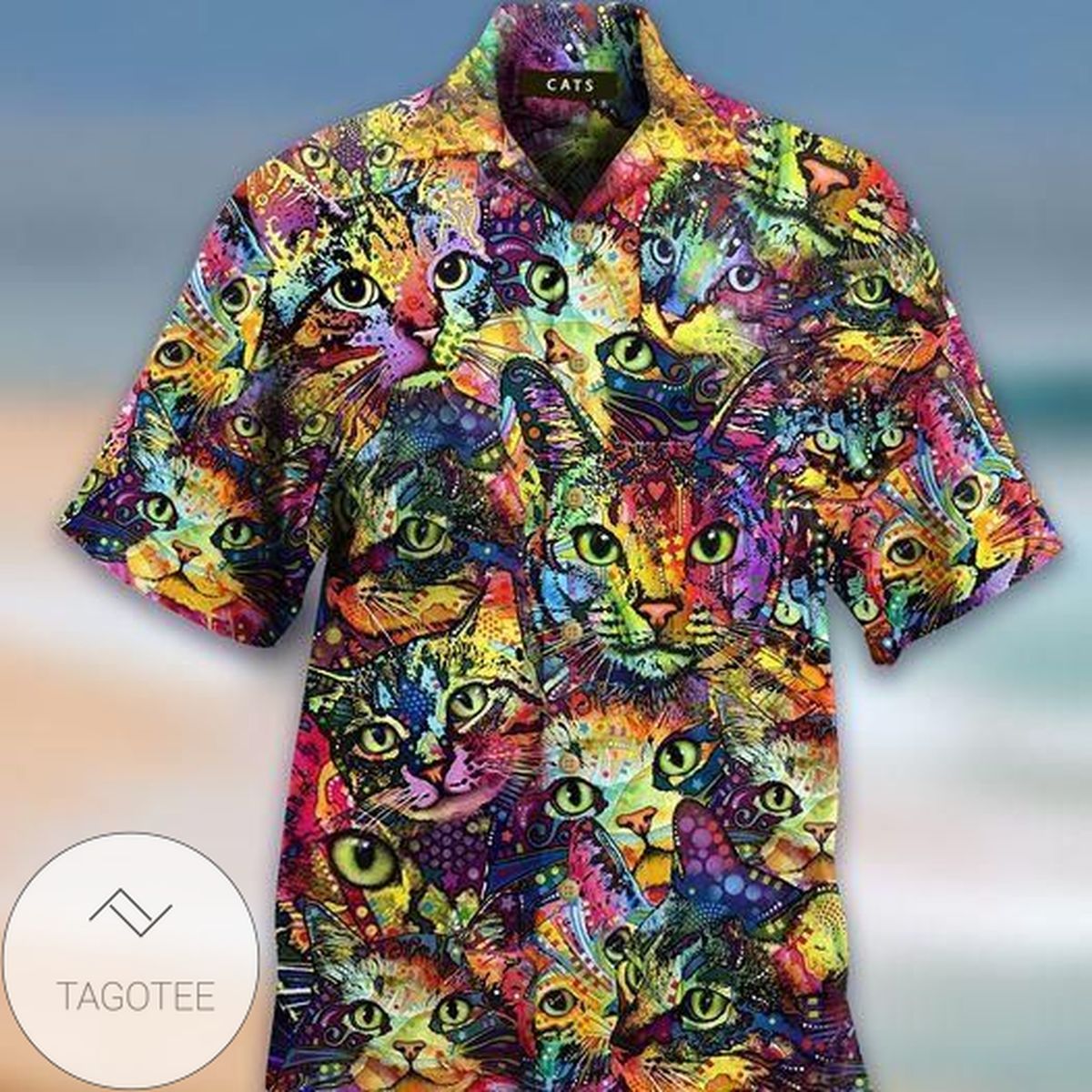 Shop Colorful Cat Art 2022 Authentic Hawaiian Shirts