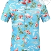Shop From 1000 Unique Flamingos Casual Blue Funky Hawaiian Aloha Shirts