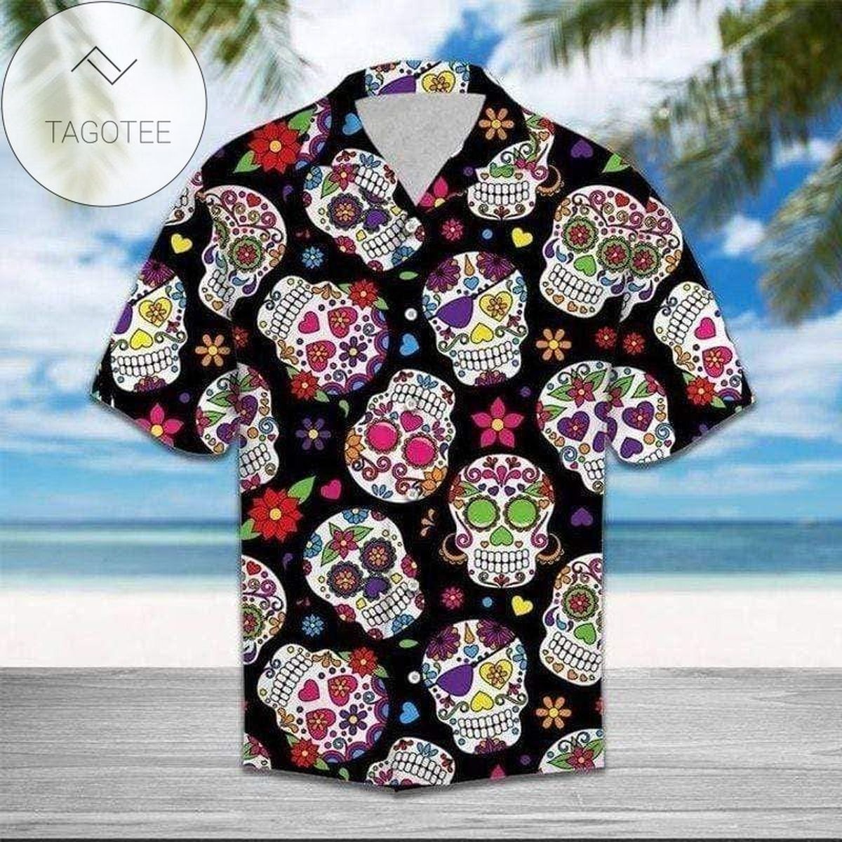 Shop From 1000 Unique Floral Calavera Skull Wearing Sun Glasses Tropical Hawaiian Aloha Shirts Dh
