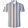 Shop Mens Hawaiian Short Sleeve Shirts White Blue Stripes