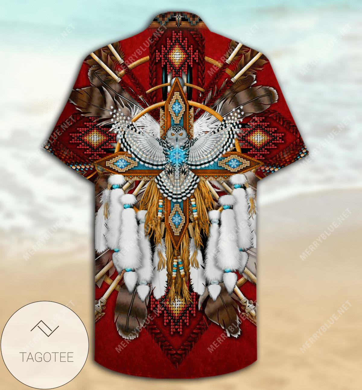 Shop Native American Owl Unisex Hawaiian Shirt