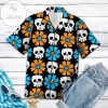 Shop Simple Skull Flowers Hawaiian Aloha Shirts H