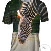 Sipping Zebra Mens All Over Print T-shirt